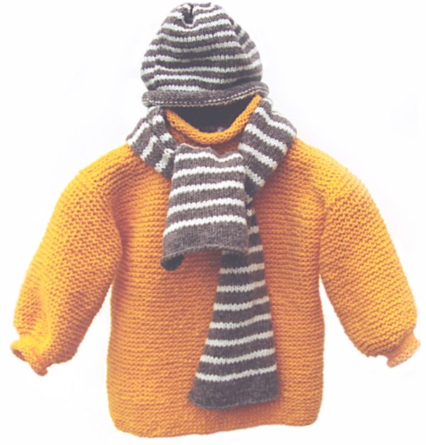 Striped Hat and Scarf PDF Pattern