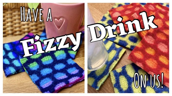 Fizzy Drinks coasters with glasses